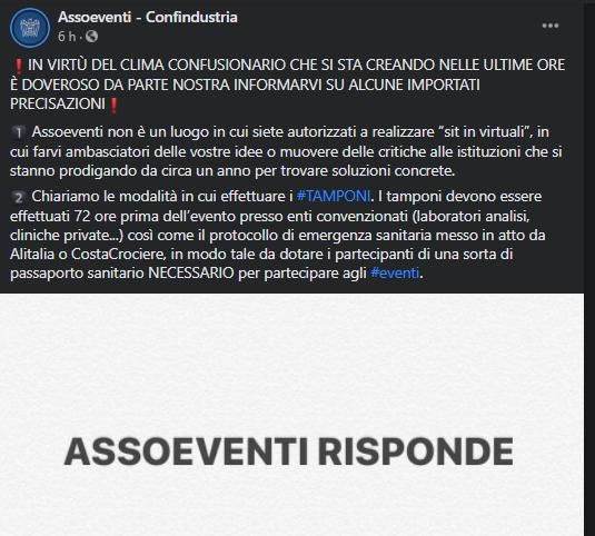 Tampone obbligatorio per gli invitati 72 ore prima 1