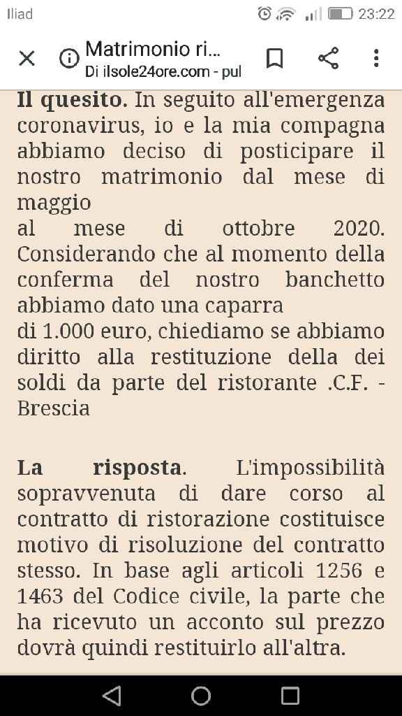 annullamento contratto in essere causa di forza maggiore - 1