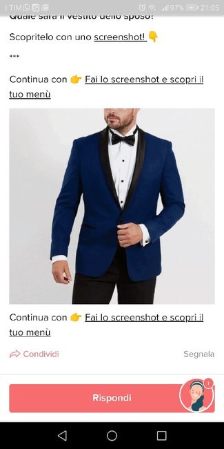 Fai lo screenshot e scopri il vestito dello sposo - 1