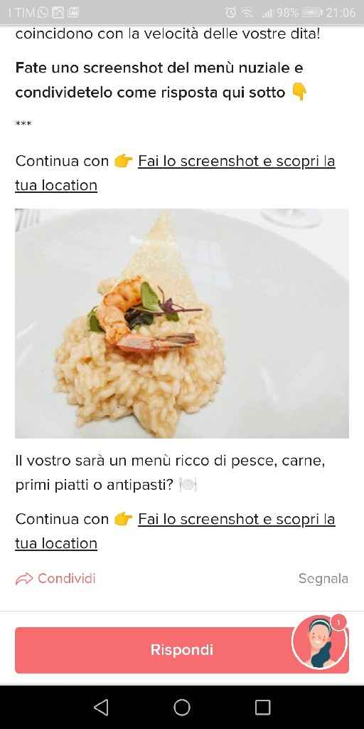 Fai lo screenshot e scopri il tuo menù - 1