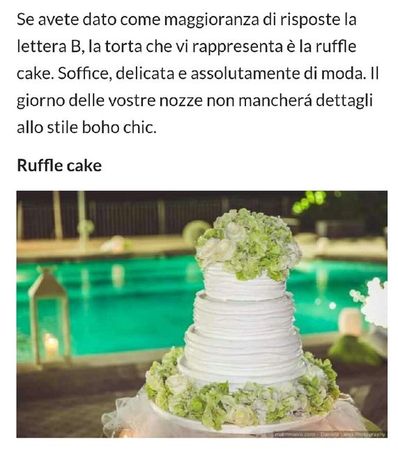 Quale torta nuziale ti rappresenta? - Il risultato - 1