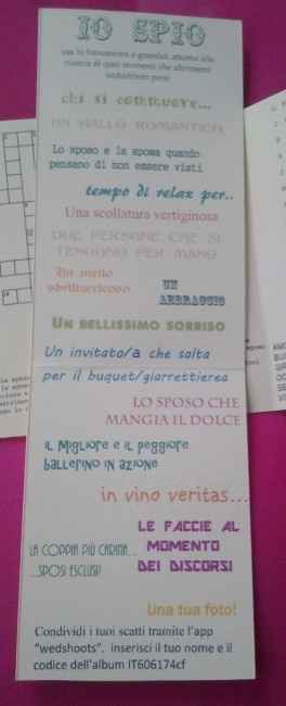 segnaposto  - giochino per gli ospiti