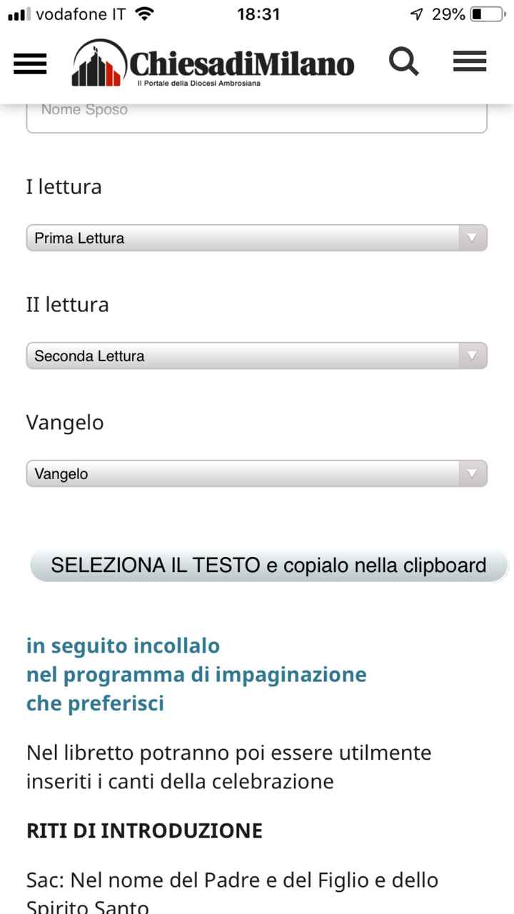 👰🏻 Letture del libretto messa 🤵🏻 - 1