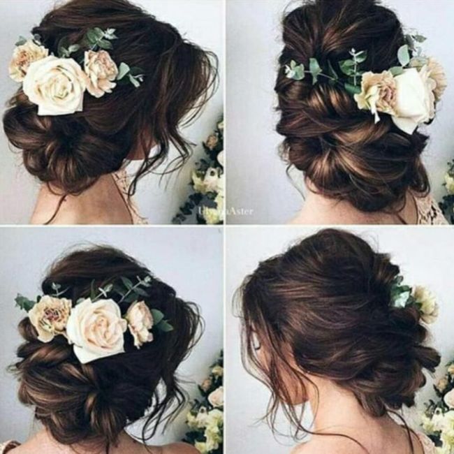 Acconciatura con abito senza spalline 2