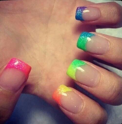 rainbow  nails