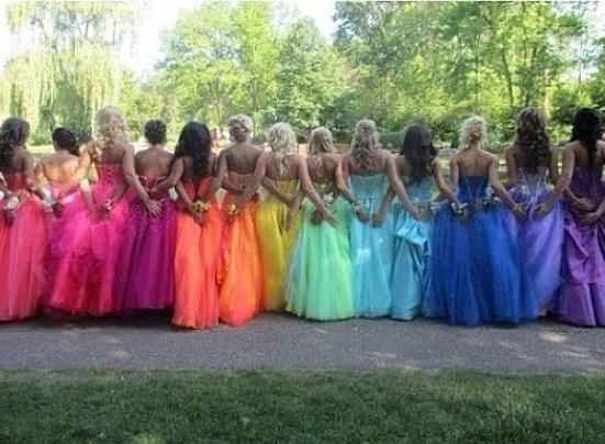 rainbow bridesmaid