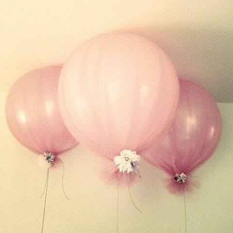 palloncino romantico fiori e tulle