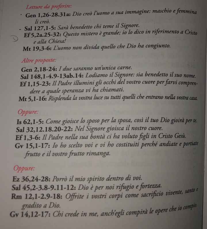 Letture matrimonio religioso - 1