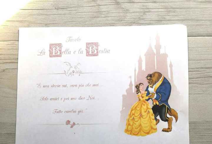 Segnatavolo e dubbio tableau la bella e la bestia - 1