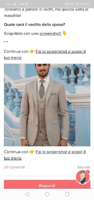 Fai lo screenshot e scopri il vestito dello sposo - 1