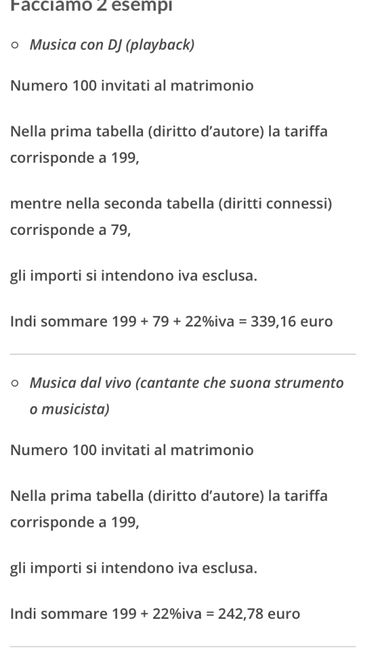 quanto costa la Siae? 1