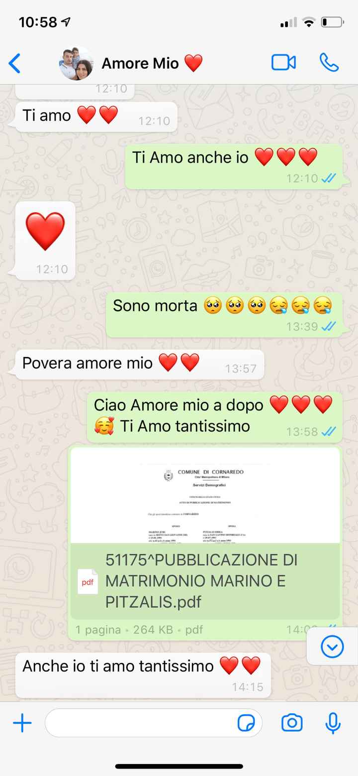 Condividi lo screenshot dell'ultimo messaggio che vi siete inviati - 1