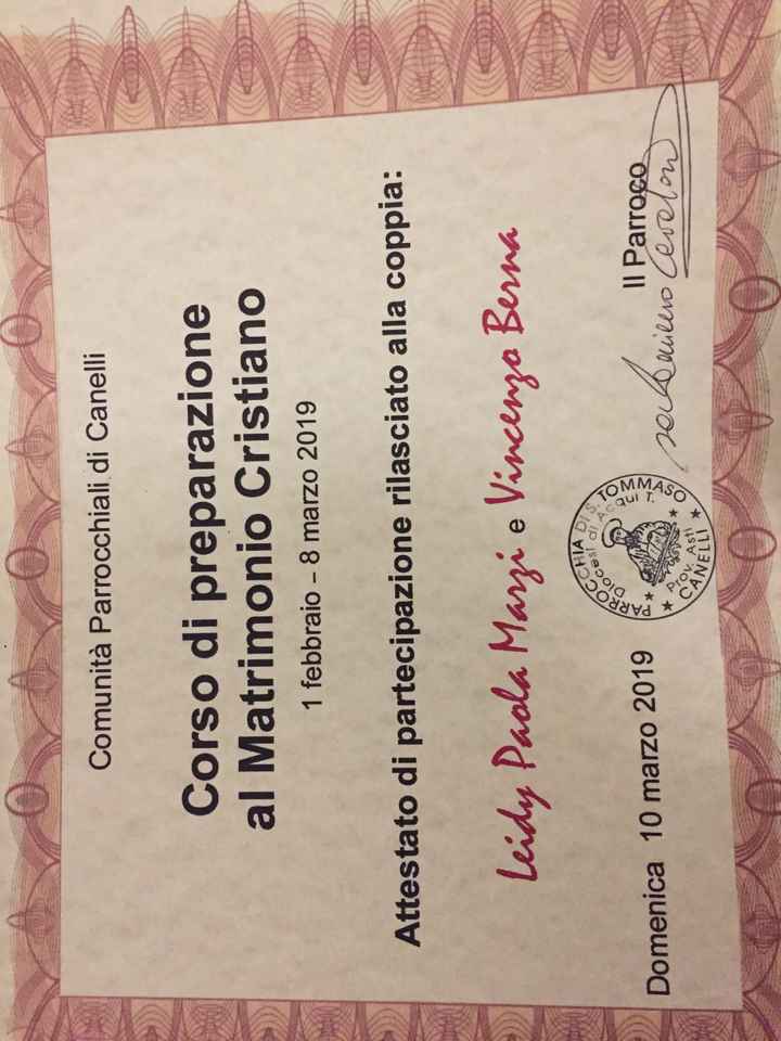 Attestato Corso Prematrimoniale 👰🏼🤵🏽 - 1
