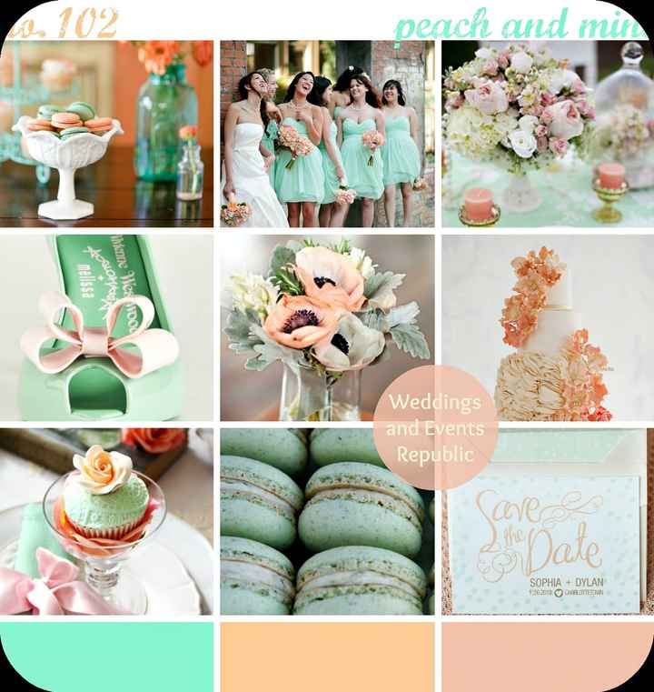 Verde acqua, rosa, pesca