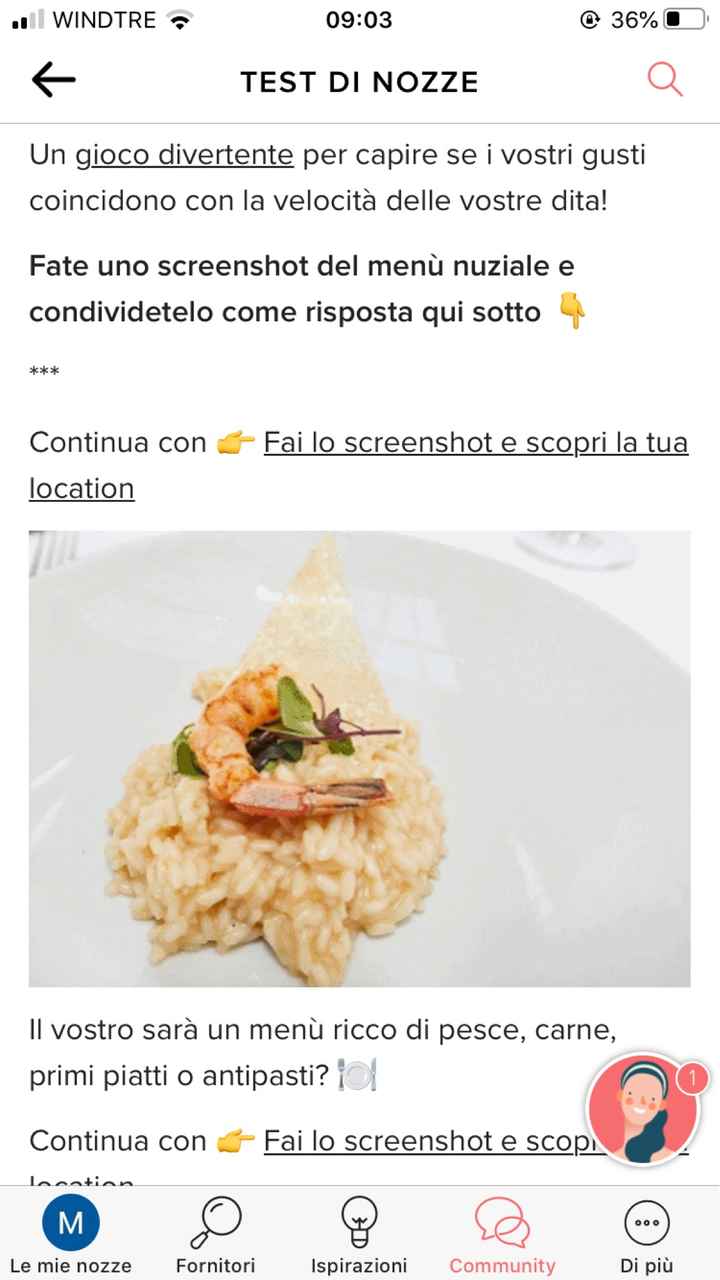 Fai lo screenshot e scopri il tuo menù - 1