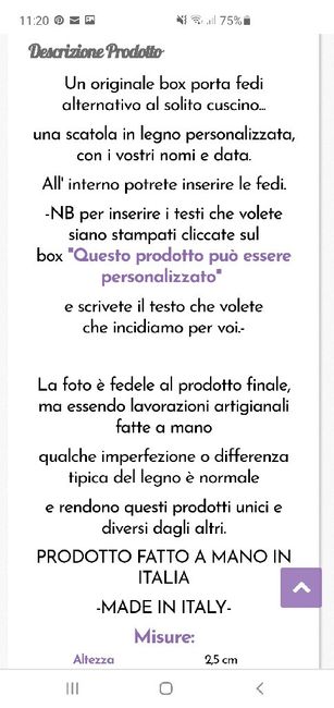 Scatolina porta fedi differenza di prezzo da sito a negozio fisico - 1