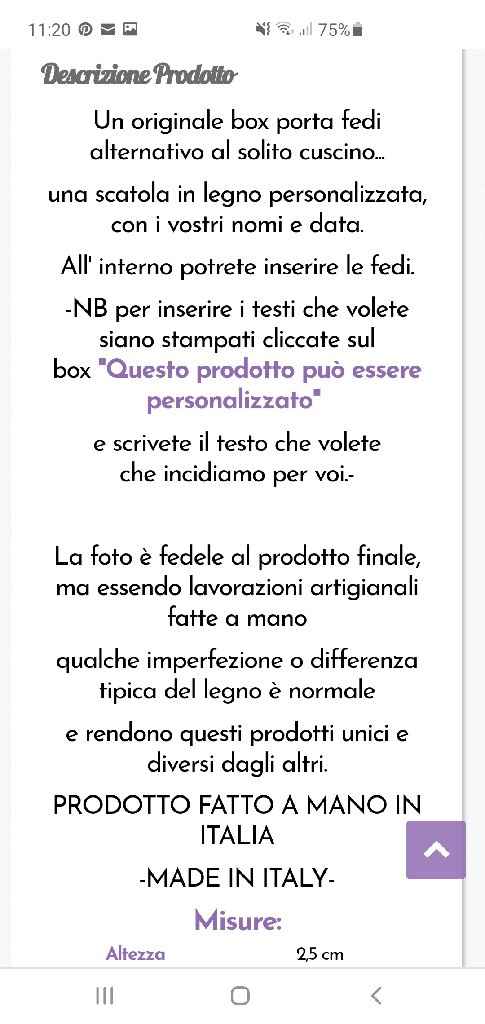 Scatolina porta fedi differenza di prezzo da sito a negozio fisico - 1