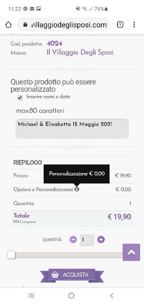 Scatolina porta fedi differenza di prezzo da sito a negozio fisico - 2