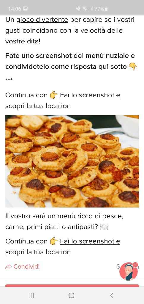 Fai lo screenshot e scopri il tuo menù - 1