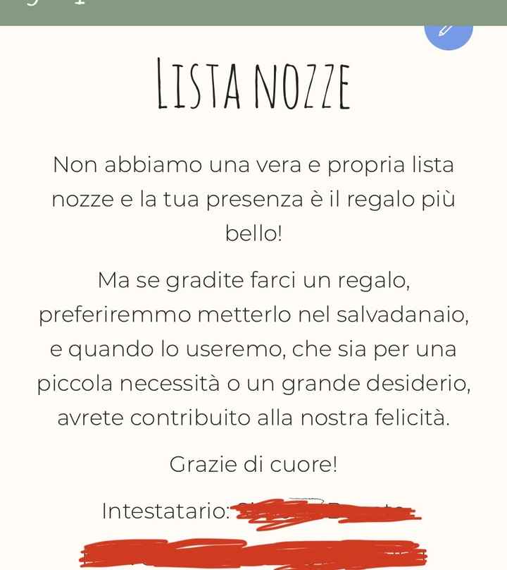 Consiglio Lista nozze - 1