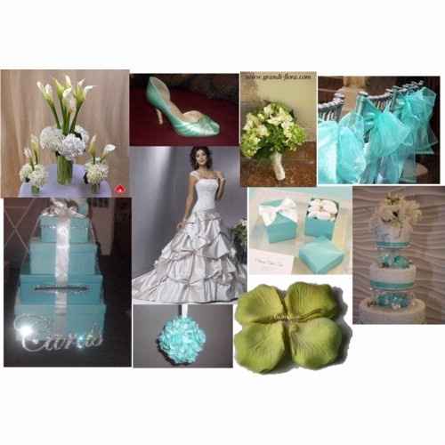 Green and blue tiffany wedding