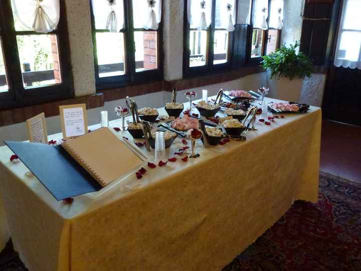 Tavolo guestbook e confettata