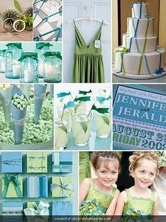 Green and blue tiffany wedding