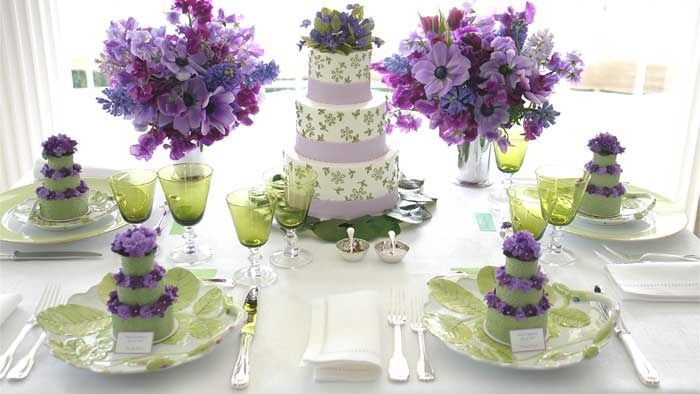 Matrimonio lilla e verde