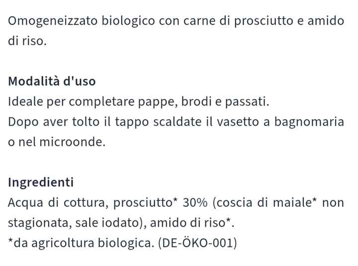 Omogenizzato al prosciutto - 1