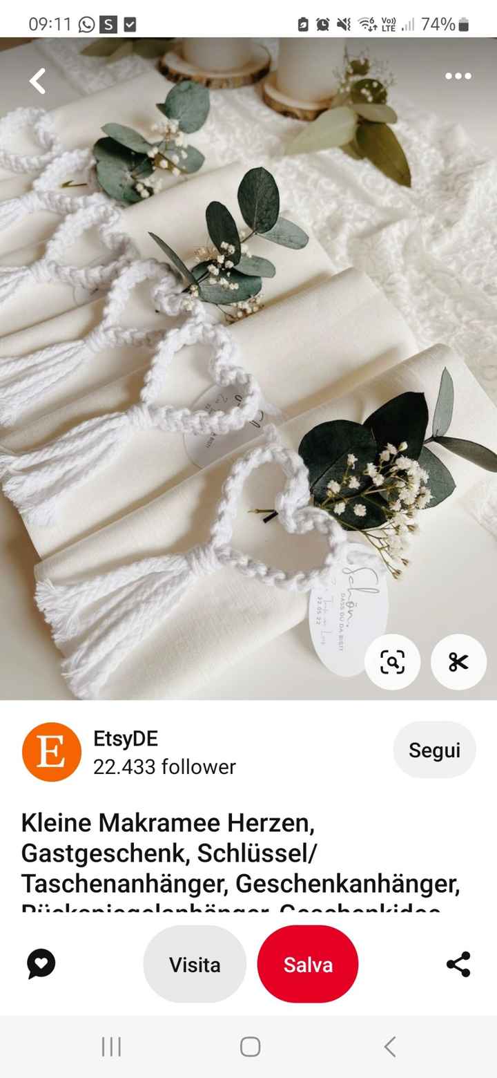 e troppo semplice come idea Bomboniere  in macrame? - 1