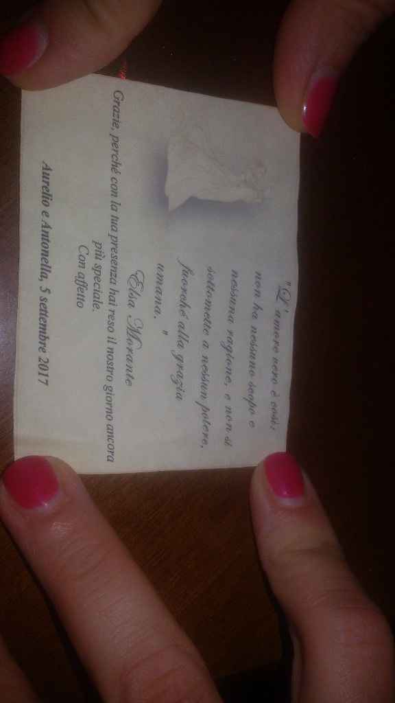 biglietto segnaposto