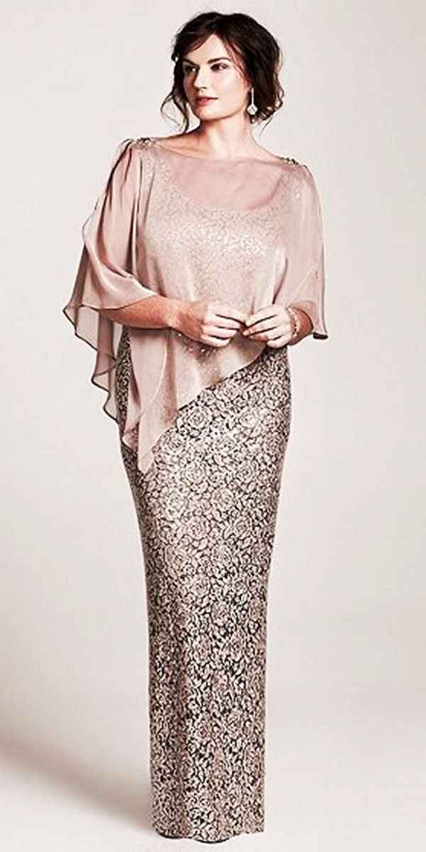 lungo in pizzo e con poncho in chiffon