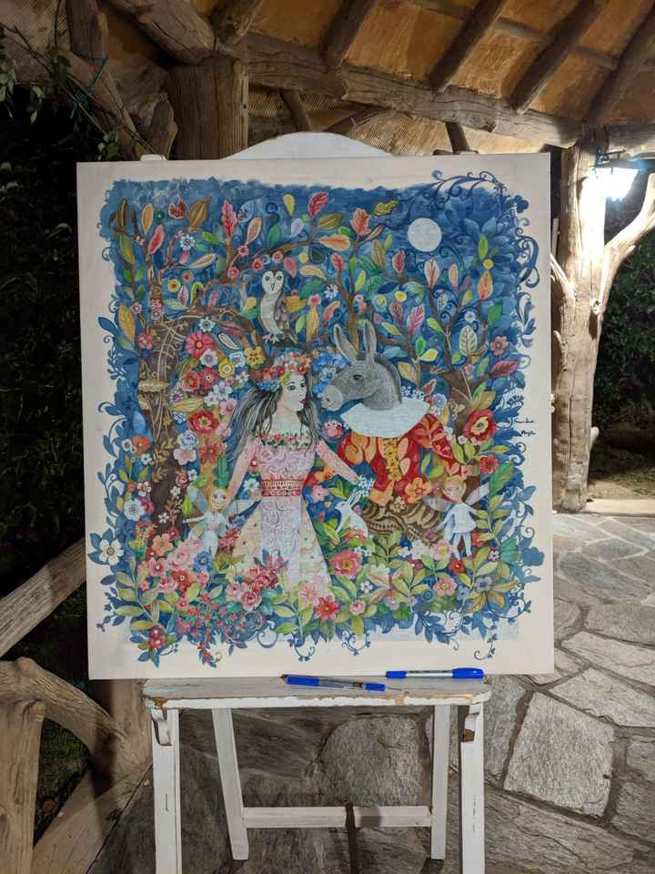 Centro tavola e tableau shabby e gatti - 5