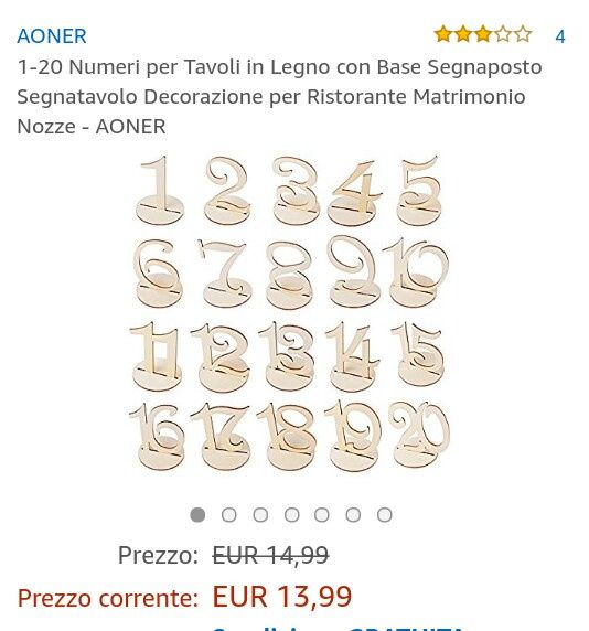 Segna tavolo numeri - 1