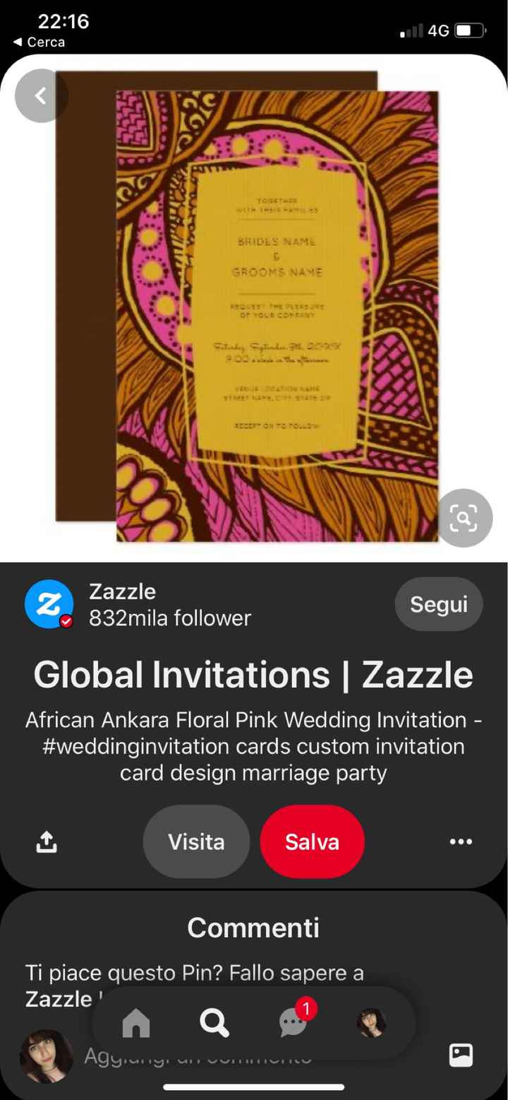 Partecipazioni matrimonio civile in stile africano - 1