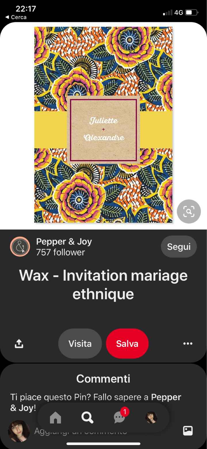 Partecipazioni matrimonio civile in stile africano - 2