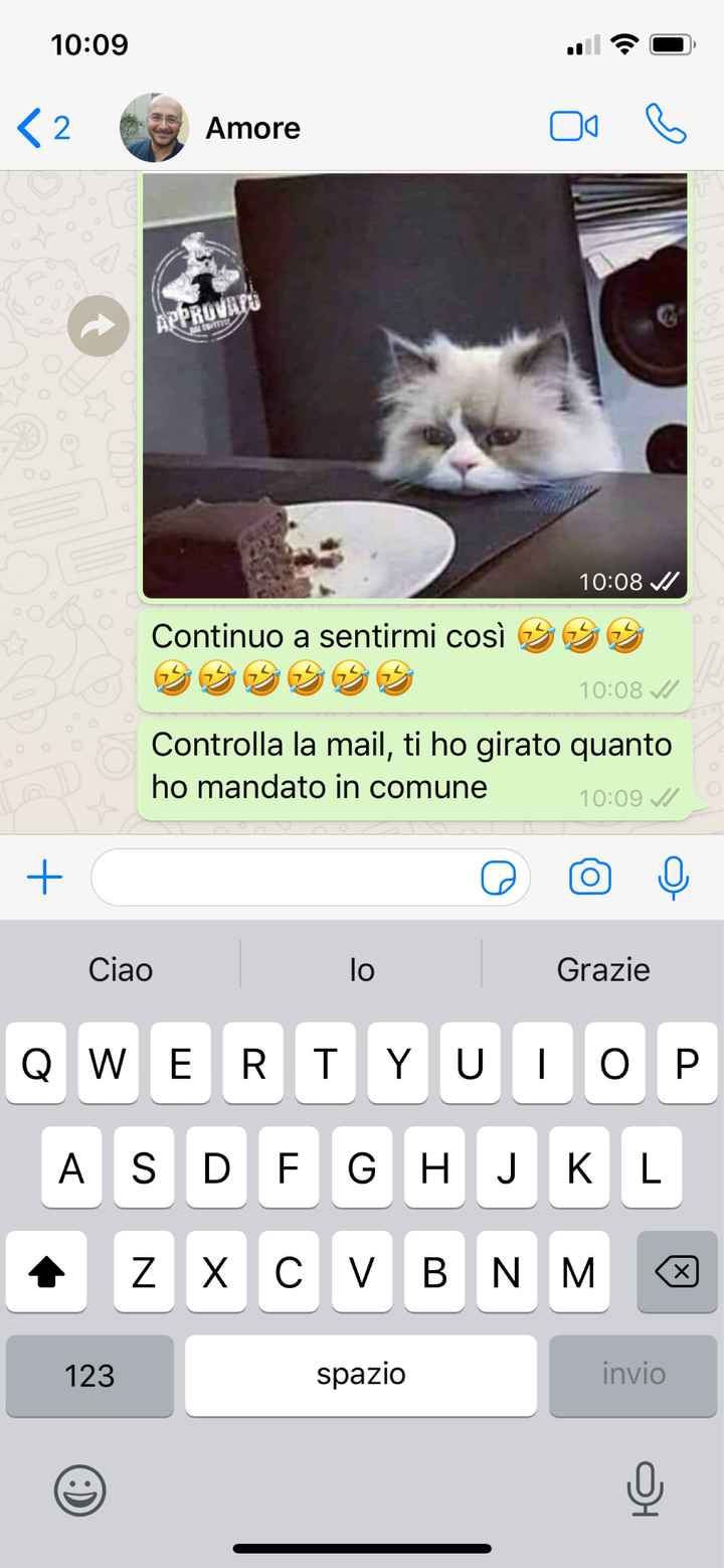 Condividi lo screenshot dell'ultimo messaggio che vi siete inviati - 1