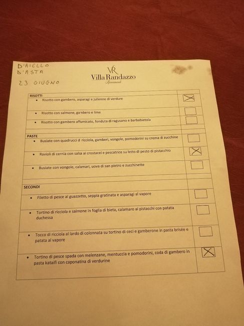 i primi (menu ) al matrimonio - 1