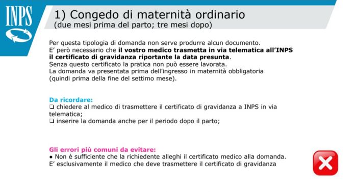 Maternità obbligatoria dopo il parto (5+0) 1
