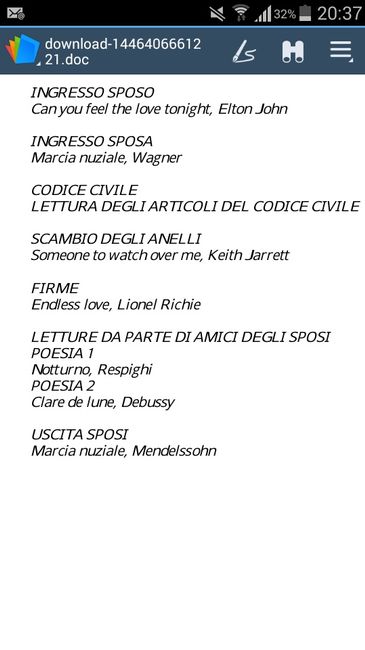 Musiche durante il rito civile - 1