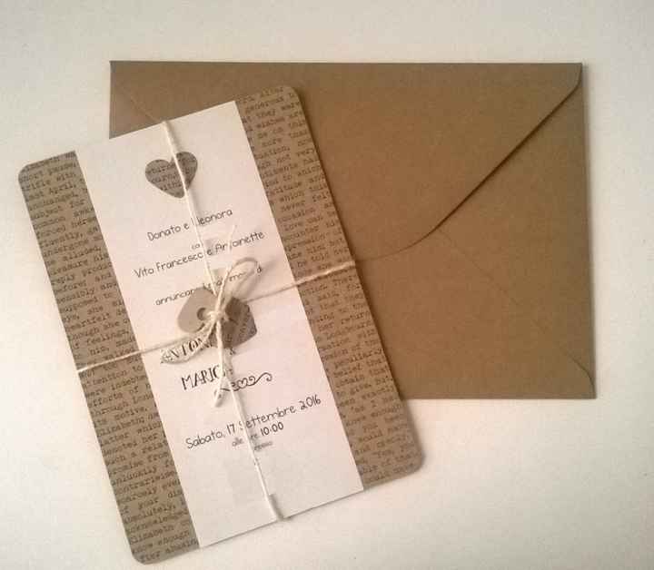 Partecipazione chiusa con spago da inserire in busta