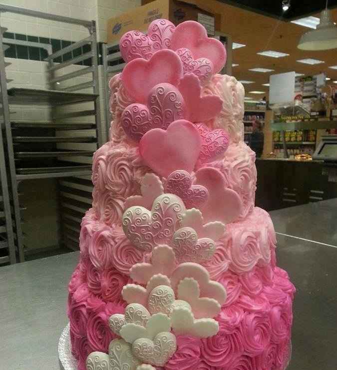 Wedding cake in rosa