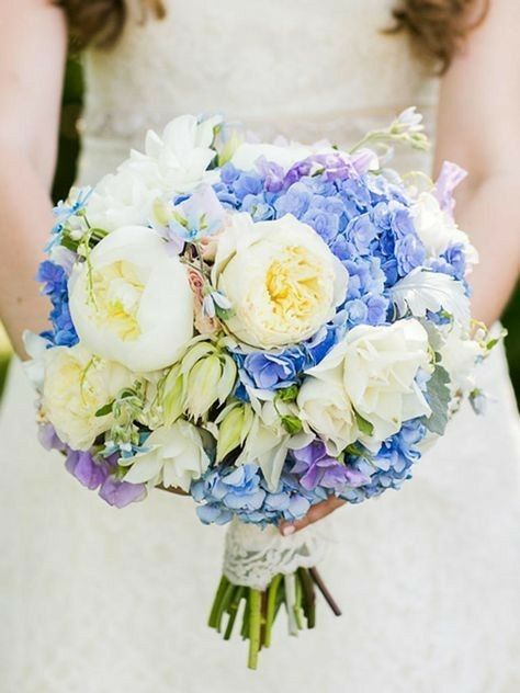 Bouquet sposa bianco-blu 18