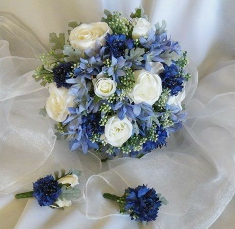 Bouquet sposa bianco-blu 21