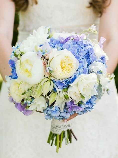 Bouquet sposa bianco-blu - 1