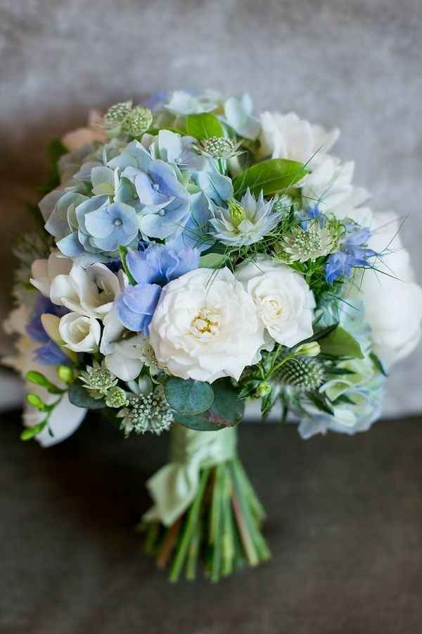 Bouquet sposa bianco-blu - 3