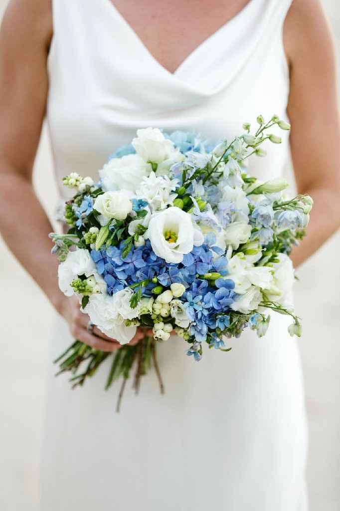 Bouquet sposa bianco-blu - 5