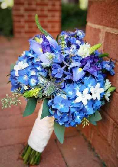 Bouquet sposa bianco-blu - 6