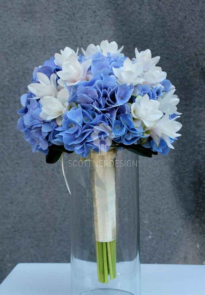 Bouquet sposa bianco-blu - 8