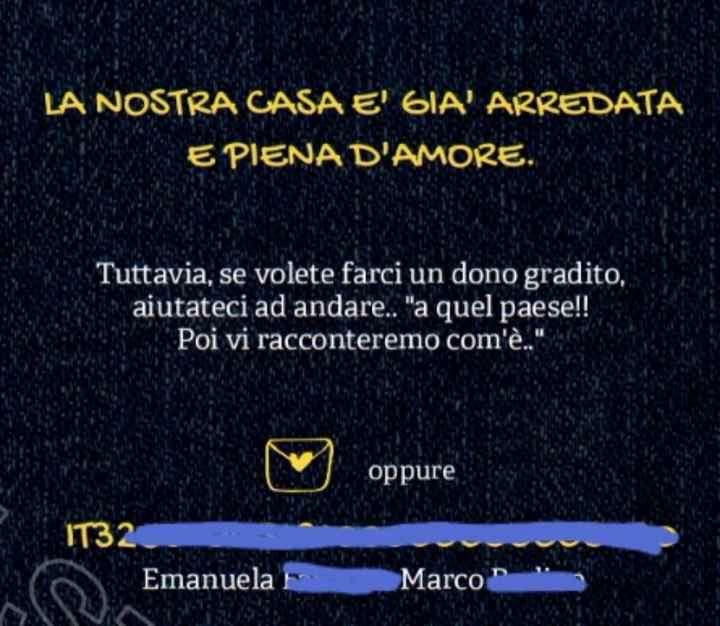 Su la Partecipatzione scriverete il codice Iban? - 1